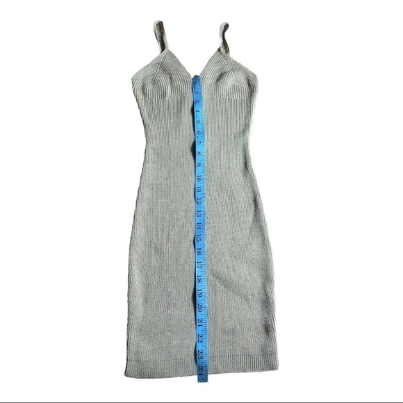 MISSGUIDED Womens Re_Styld Mint Tape Yarn Knit Mini Dress Olive - Picture 9 of 13